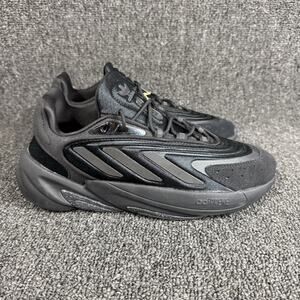 Adidas Ozelia Sneaker Black Lace Up Athletic Suede Women Size 7.5